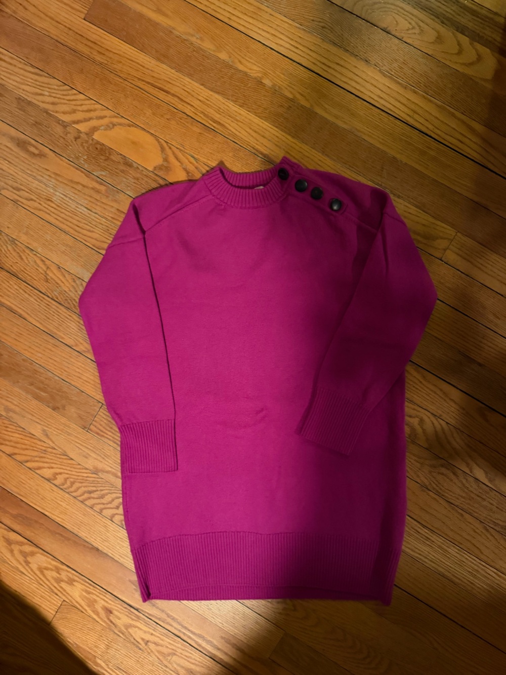 Sezane women’s Fuchsia Button-Shoulder Women’s Sweater-dress
